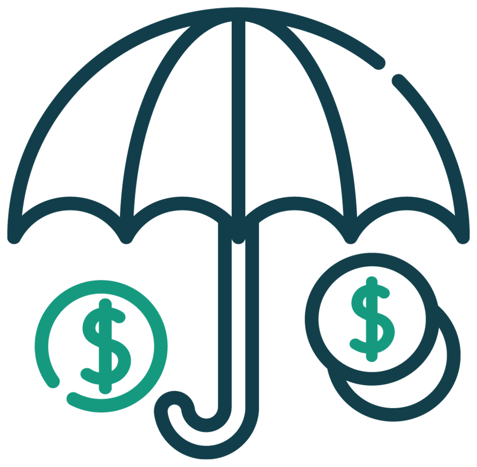 Bank insurance icon
